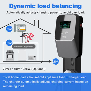 Borne de recharge murale à équilibrage dynamique de charge (DLB) 7kW 11kW <span class=keywords><strong>22kW</strong></span> Type 2 pour véhicules électriques avec gestion de l'énergie EVSE - Product Image 2