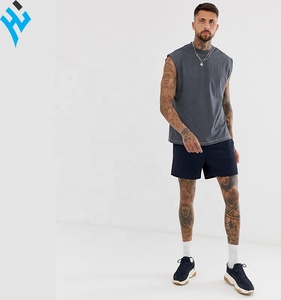Hot Selling .Quick Dry Breathable Plain Blank Grey Oversized Dropped Armholes <b>Tank</b> <b>top</b> Fitness Men - Product Image 4