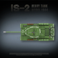 QuanGuan 100249 Tanque Pesado IS-2 Militar de la Segunda Guerra Mundial, Bloques de Construcción de Tanque Pesado de la Segunda Guerra Mundial, Juguetes para Niños, Regalos, Conjuntos de Bloques de Construcción