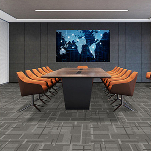 Decorative Square PET Carpet Tiles with Non-Slip Loop Pile Puzzle Pattern Modern Style for Commercial Use - Product Image 1