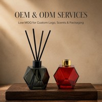 Diffuseur d'arômes de luxe en verre en forme de bouteille, design diamant unique, 200 ml, pour hôtel, avec mini diffuseur à bâtonnets et huile essentielle personnalisée