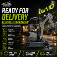Mini-excavatrice LAWNIO en promotion avec capot, chenilles en caoutchouc, pince hydraulique, pour travaux en verger, jardin, ferme et utilisation générale