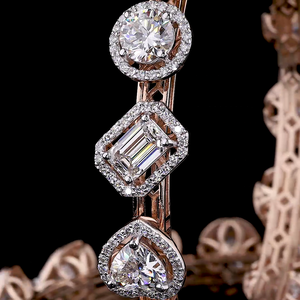 Roselisse Cascade Gemstone BanglesMulti-Cut StyleSculpted Splendor14K/18K Or Rose - Product Image 3