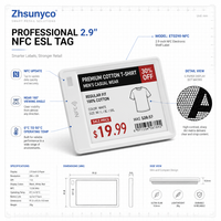 Étiquettes électroniques intelligentes de 2,9 pouces NFC RFID haute fréquence Zhsunyco ET0290-NFC Prix