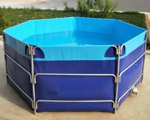 Grote commerciële stalen viskweektanks, garnalenkwekerij PVC voor buiten aquacultuur, verzinkte paneel viskweektanks - Product Image 4
