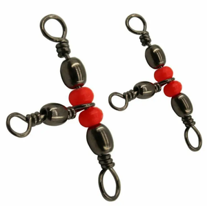 Tres esmerillones de pesca de barril de tres vías con línea cruzada, de latón, tipo T-Turn, triple esmerilón - Product Image 4