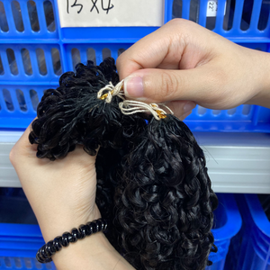 Cheveux vierges vietnamiens 100% non traités, pointes de 50g, extensions au crochet en plumes pour tressage, double trame machine, bouclés Pixie en vrac - Product Image 3