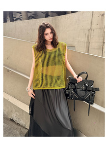 Bettergirl 2026 Nouveau <span class=keywords><strong>Gilet</strong></span> Tricoté Américain Style Spicy Girl à Découpes et Transparence, Coupe Ample <span class=keywords><strong>Sans</strong></span> Manches 2026 - Product Image 3
