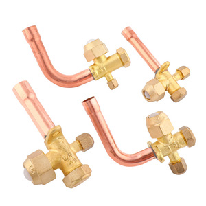 Vanne à trois voies en cuivre pour climatiseur Eonian Era, vanne d'arrêt haute pression pour le remplissage de réfrigérant - Product Image 1