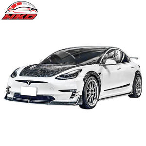 Compatible con Tesla Model 3 V Style 17-23, kit de alerón delantero negro brillante, PP, 5 piezas, accesorio exterior de alta calidad - Product Image 2