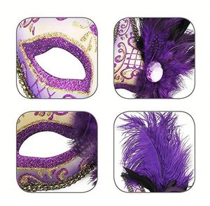 Costume divertente <span class=keywords><strong>maschera</strong></span> Cosplay veneziana Mardi Gras carnevale <span class=keywords><strong>maschera</strong></span> <span class=keywords><strong>maschera</strong></span> di struzzo piuma <span class=keywords><strong>maschera</strong></span> per feste - Product Image 2