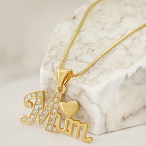 FS 매력 인기 엄마 펜던트 18K 골드 도금 빈티지 황동 개인화 된 유행 구리 보석 핫 세일 선물 - Product Image 1