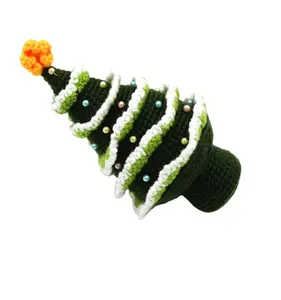 Mini Handmade Amigurumi Crochet Christmas Trees Knitted DIY Toys for Baby Cartoon Style Christmas Decoration Dolls PC Material