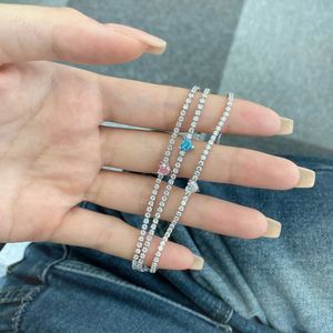 Dylam <b>Charm</b> Jewelry Accessories S925 <b>Silver</b> Rhodium Plated 5A Grade Cubic Zirconia Classic Tennis <b>Bracelet</b> for Women - Product Image 3