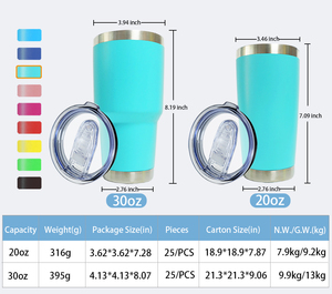 Gobelet de voyage isotherme en acier inoxydable à double paroi, 20 oz et 30 oz, avec logo personnalisé, écologique, minimaliste, revêtement poudré, pour café - Product Image 3