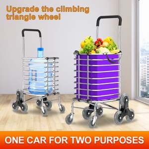 सीढ़ी चढ़ाई शॉपिंग कार्ट स्पोर्ट शॉपिंग किराना रोलिंग फोल्डिंग लॉन्ड्री बास्केट ऑन व्हील्स फोल्डेबल यूटिलिटी ट्रॉली - Product Image 2