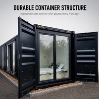Maison préfabriquée en conteneur maritime de 20 pieds et 40 pieds au design industriel moderne, durable, écologique, résistante au feu, salon