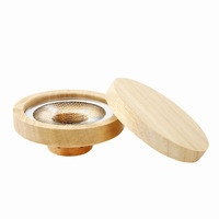 Ensemble d'infuseur de boissons à whisky à couvercle supérieur en chêne soucoupe à fumer en bois avec outils de barre de cheminée de fumée cadeau pour papa