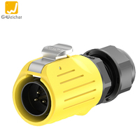 Connecteur d'alimentation E-Weichat LP20 à montage sur panneau à bride, 2-14 broches, 10A, jaune, en plastique, prise rapide, étanche IP68, pour aviation