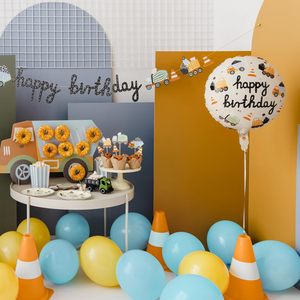 Ballon métallique en feuille d'aluminium Joyeux <span class=keywords><strong>anniversaire</strong></span> et fête des mères Véhicules de chantier 18 pouces Décorations de fête pour enfants garçons - Product Image 4