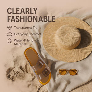 Sandales d'été pour femmes respirantes, imperméables, à double boucle réglable, à enfiler, tendance mode, pour la plage - Product Image 3