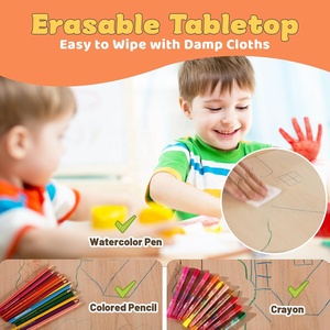 SINKIPA Juego de Mesa y 2 Sillas de Plástico Modernas para Niños de 3 a 8 Años, Altura Ajustable, Fácil de Limpiar, Muebles Escolares para Aulas/Guarderías/Hogares - Product Image 5