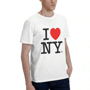 Camiseta I Love Ny para hombre, cuello redondo, corte holgado, color blanco con estampado, ropa informal - Product Image 1