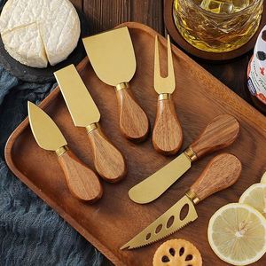 Premium Wooden Handle Stainless Steel Mini <b>Cheese</b> <b>Knife</b> Slicer <b>Set</b> Charcuterie Board Dishwasher Safe <b>Cheese</b> Cutter Fork - Product Image 3