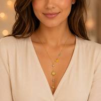 Collier Y en or PVD 18K avec perles et breloques animaux marins (étoile de mer, dauphin, tortue, pieuvre) – Colliers délicats en gros pour OEM