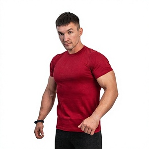 Camiseta de Hombre Color Borgoña, 100% Algodón, 180 Gramos, Manga Corta, Cuello Redondo, Corte Regular, con Estampado Informal de Punto IMRON - Product Image 1