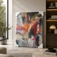 Peinture à l'huile abstraite peinte à la main, expressionniste, tons chauds, sur toile, taille personnalisée, fournisseur en gros pour hôtels et maisons
