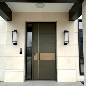 Puertas de Seguridad de Entrada de Estilo Americano para Villas de Lujo, Puertas Exteriores Frontales de Aluminio, Puertas de Entrada Pivotantes de Acero Modernas para Villas - Product Image 3