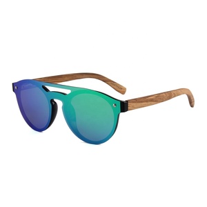 黒の安全メガネミラーCulosDe Solローズ木製刻印ユニセックス偏光ラウンドサングラスウッド - Product Image 4