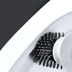 Usine fournir des accessoires de Salle De Bain de nettoyage de silicone brosse de toilette et support - Product Image 5