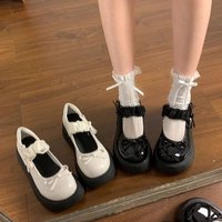Chaussures Mary Jane légères en PU avec nœud papillon, style japonais J-K, à semelle épaisse, pour femme, nouvelle collection printemps 2026