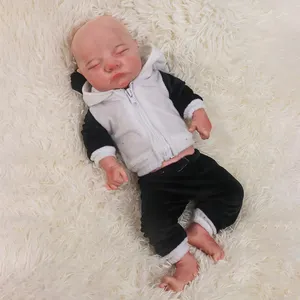 Realista realista 1:1 Real Touch 17 pulgadas Artificial niño bebé niño muñeca juguetes suave completo sólido silicona Reborn infantil
