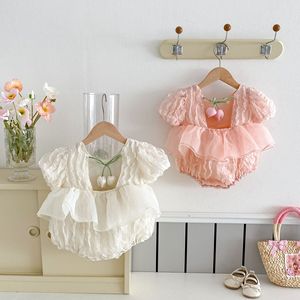 Tutina Estiva per Bambina con Maniche a Sbuffo, Vestito Tutina per Bambina di 12 <span class=keywords><strong>Mesi</strong></span> - Product Image 1
