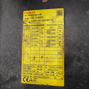 A06B-1447-B200 # Motor de Husillo FANUC AC 0109 BiI 12/8000 - Product Image 2