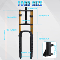 Fourche de vélo à neige 26*4.0, suspension pneumatique, fourche de vélo à pneus larges 4.0, pneu 9*135mm, fourche avant de vélo de montagne, simple ou double épaule, fourche avant de VTT
