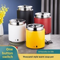 Yolecen Commercial électrique chauffe-soupe en acier inoxydable isolé petit déjeuner bouillie chauffage hôtel marmite Buffet électrique