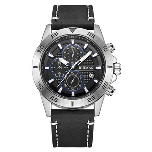 Nouvelle montre pour hommes en cuir véritable chronographe lumineux calendrier montre-bracelet étanche montre pour hommes - Product Image 3