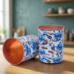 Verre à double paroi en émail floral oriental pour boissons chaudes, cadeau pour adultes - Product Image 6