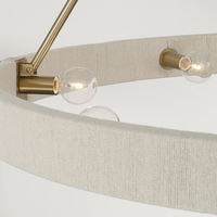 Lighting Company Maison contemporaine personnalisée Lustre à 8 lumières de haute qualité en tissu suspendu blanc chaud pour le salon