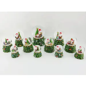Хит продаж, изысканная основа из полимерной смолы для рождественской елки с блестками, снежный шар для праздничных подарков