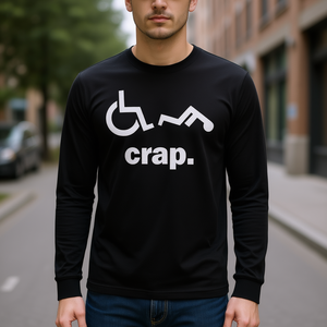 Crap Wheelchair T-shirt à manches longues noir unisexe taille adulte M L XL XXL - Product Image 3
