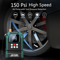 Démarreur de voiture 21800mAh 2000A avec compresseur d'air 150PSI, gonfleur portable d'urgence pour véhicule