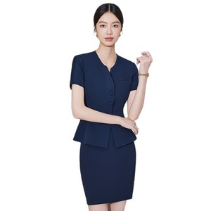 <b>White</b> Short Sleeve Professional Suit Set Women <b>Summer</b> 2025 Polyester Breathable Fitted Waist Skirt Workwear - Product Image 5