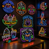 Enseigne néon LED en acrylique personnalisée, alimentée par courant alternatif, à brancher, éclairage électronique pour décoration murale de bar et de magasin, vente en gros