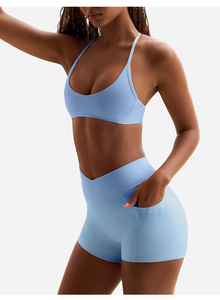 Vente chaude croix taille haute femmes en plein air cyclisme vêtements de sport Shorts serrés Yoga Gym Fitness Shorts d'entraînement - Product Image 2