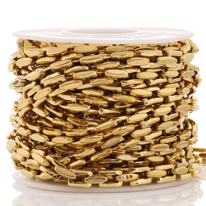 Cadena de Bambú de Acero Inoxidable, Forma Rectangular, Chapada en Oro y Plata, para Fabricación de Collares, Accesorios de Joyería DIY H1584 - Product Image 4